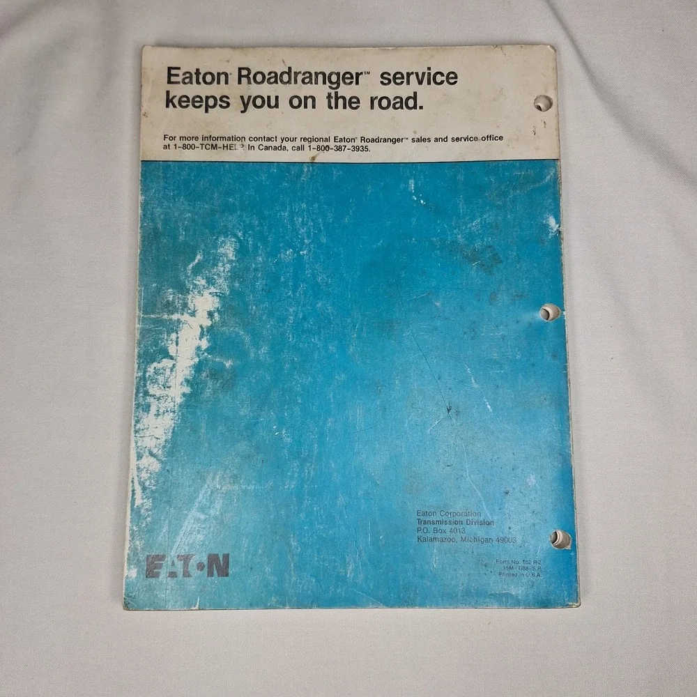 Eaton Fuller Form 182-R2 July 1988 Transmission Service Manual‎